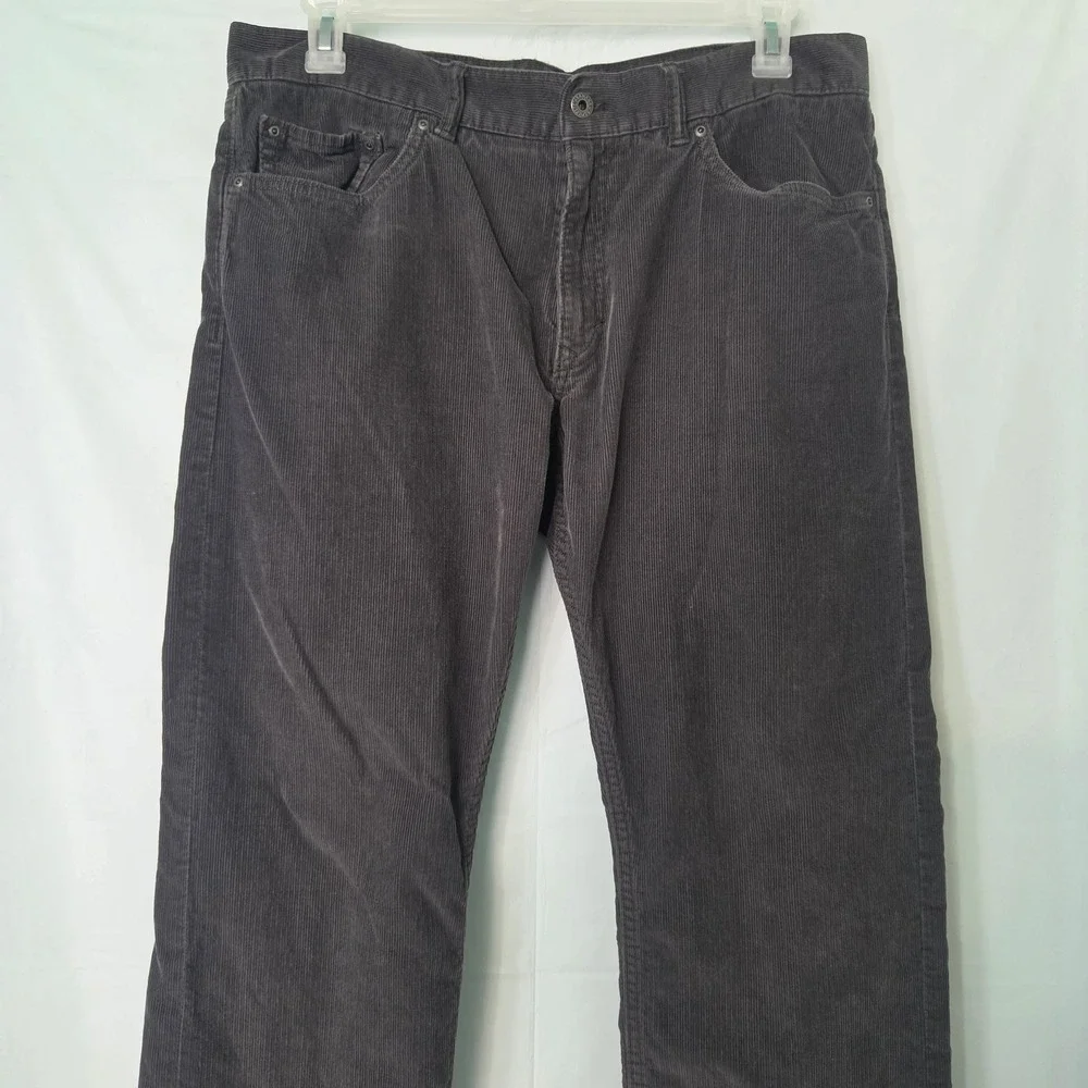 Banana Republic Mens Charcoal Gray Pima Cotton Corduroy Pants 36x30 Straight Leg